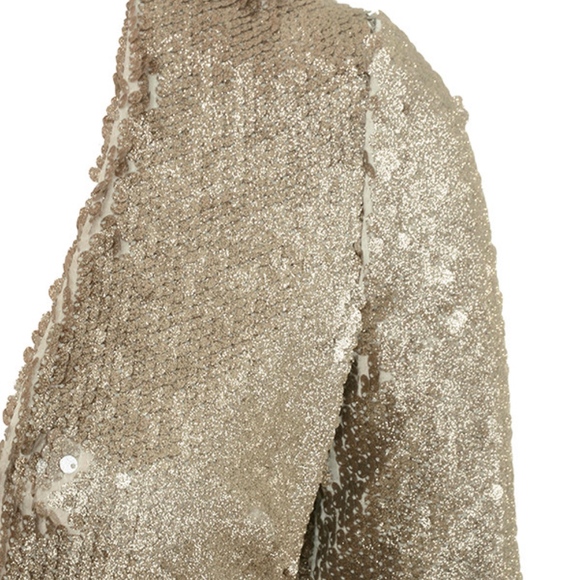 MARREO' Gold Sequinned Plunge Neck Maxi Gown - Picture 5 of 6